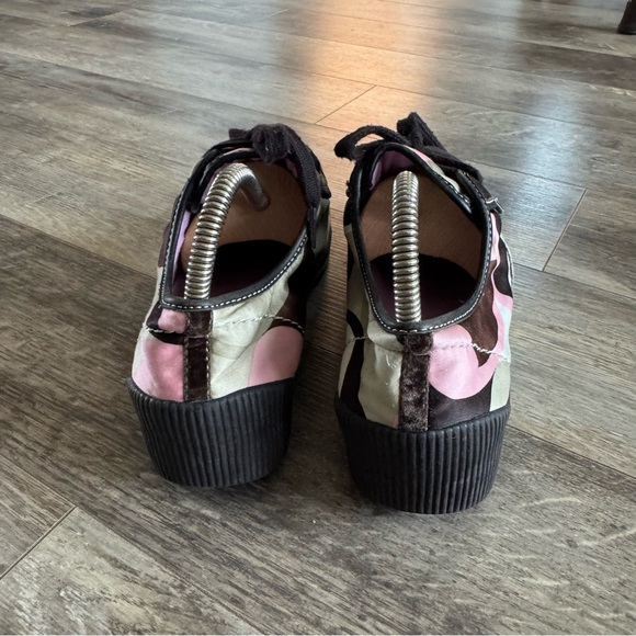 Coach Nia Wedge Sneakers with a silk patch logo in brown and pink tones - Y2K - Picture 3 of 12